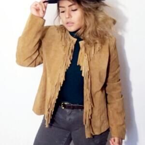 Adler Tan Fringe Women's Leather Jacket